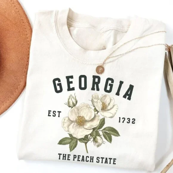 Georgia Tshirt, Cherokee Rose Graphic Tee - Picture 1 of 4